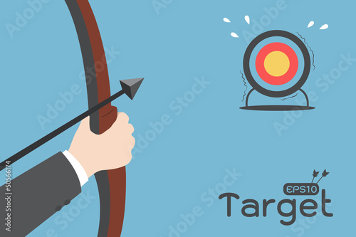 businessman aimming target