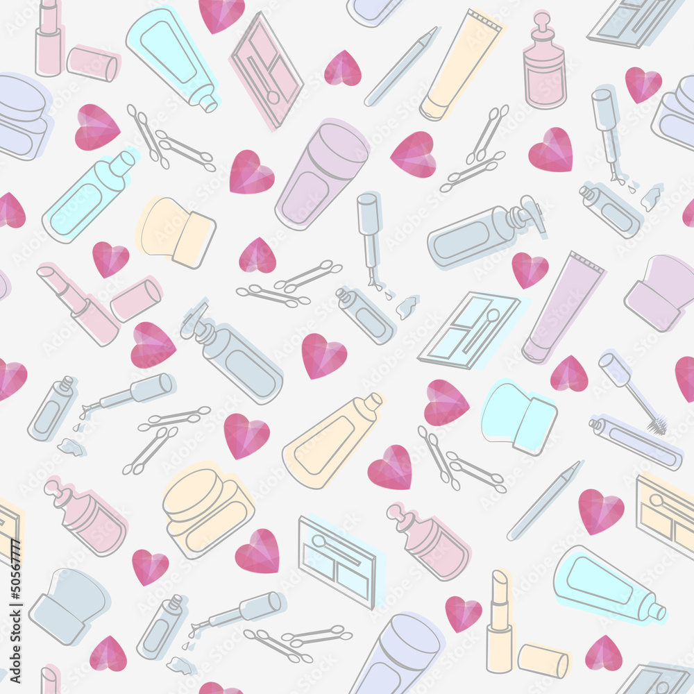 Cosmetics and beauty products with hearts