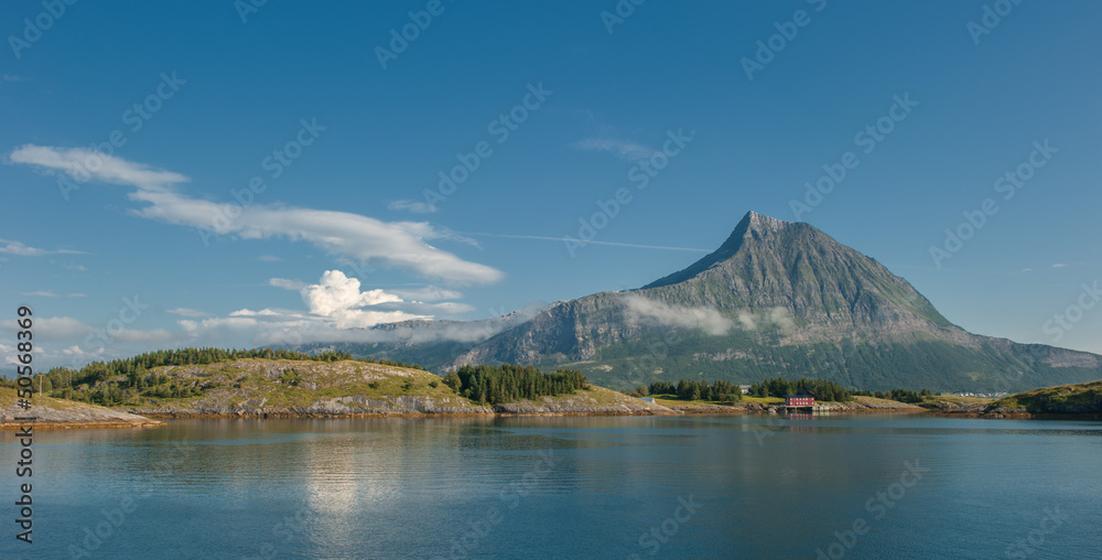 Sandhornoya island and mountain, Bodo, Norway Sandhornoya island and mountain, Bodo, Norway