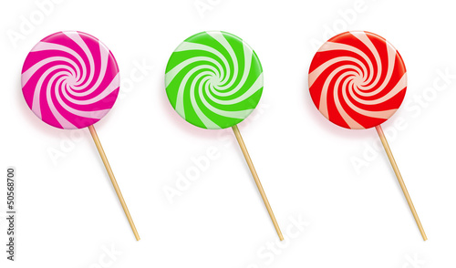 Lollipops (candies) isolated on white background