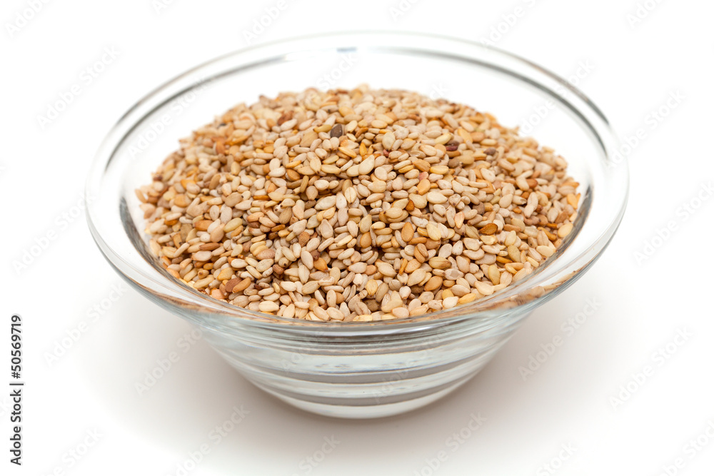 sesame in a glass bowl sesame in a glass bowl