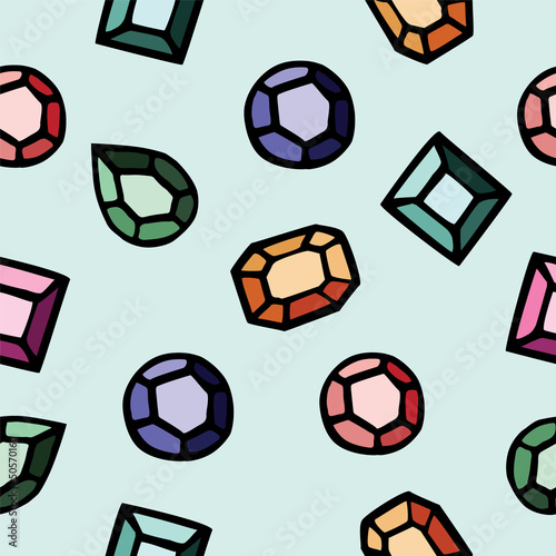 Seamless pattern of colorful diamond
