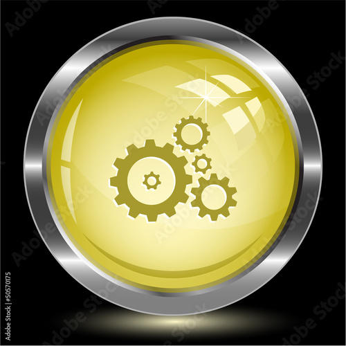 Gears. Internet button. Vector illustration.