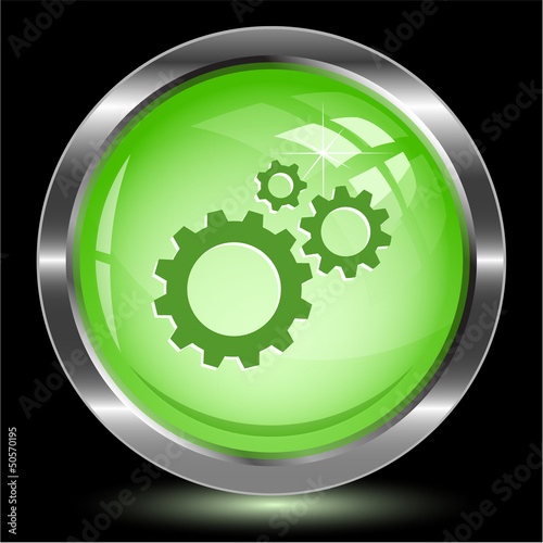 Gears. Internet button. Vector illustration.