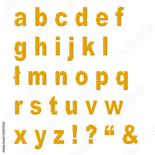 3D golden alphabet - letters