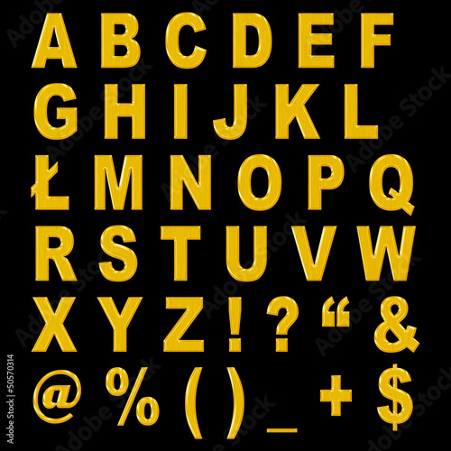 3D golden alphabet - letters