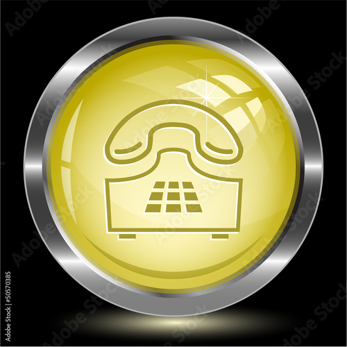 Push-button telephone. Internet button. Vector illustration.