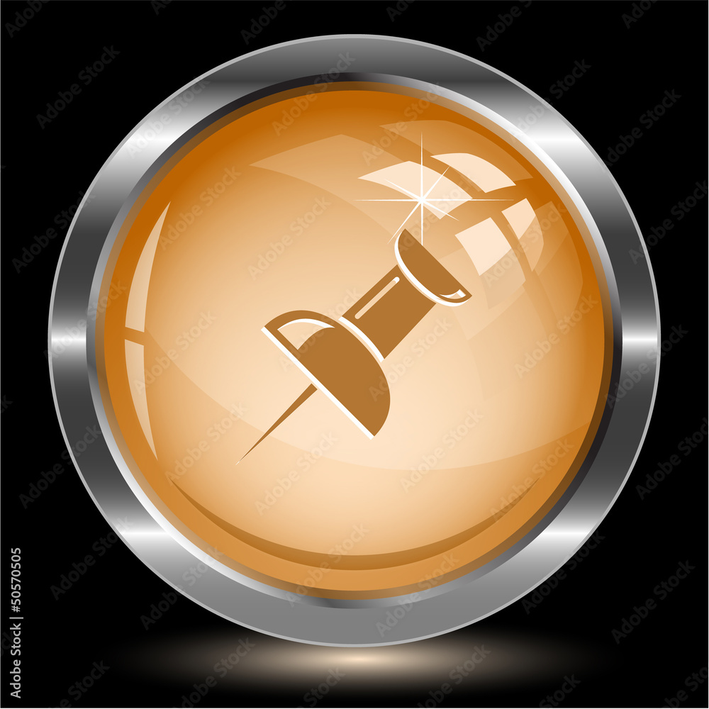 Push pin. Internet button. Vector illustration. Push pin. Internet button. Vector illustration.