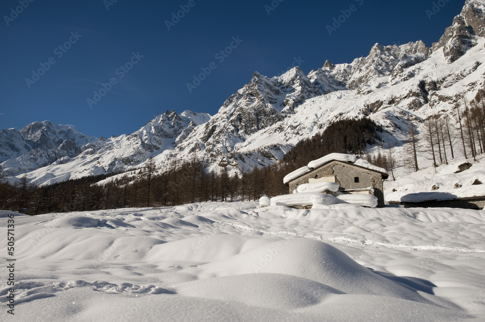 Mont Blanc seen from Val Ferret Courmayeur, Aosta Valley, Italy Mont Blanc seen from Val Ferret Courmayeur, Aosta Valley, Italy