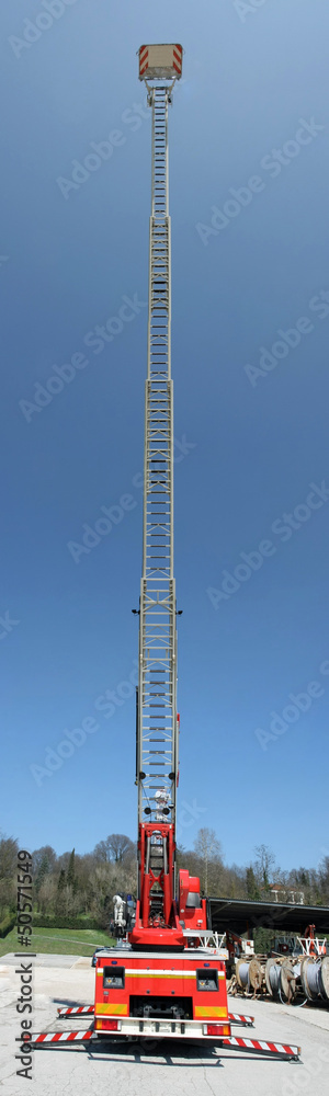 platform of a fire truck during a practice session in the Fireho platform of a fire truck during a practice session in the Fireho