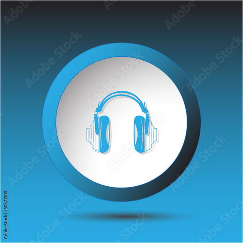 Headphones. Plastic button. Vector illustration.