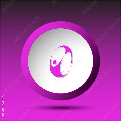 Skydiver. Plastic button. Vector illustration.