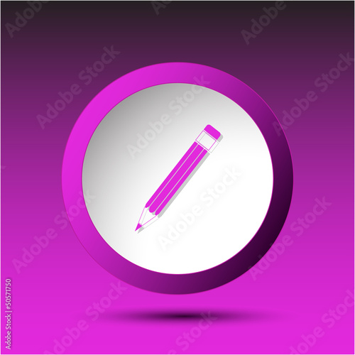 Pencil. Plastic button. Vector illustration.