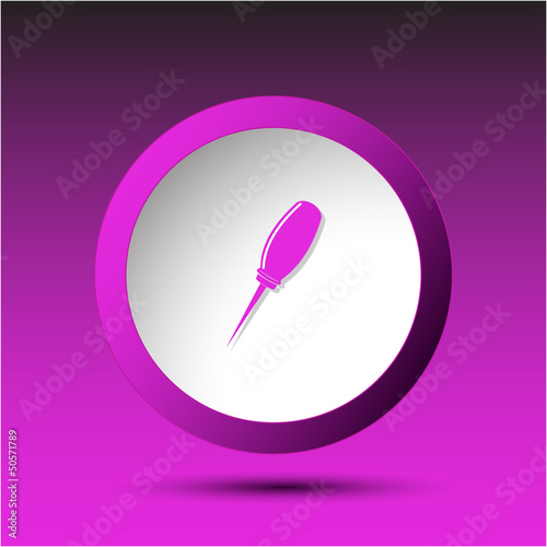 Awl. Plastic button. Vector illustration.