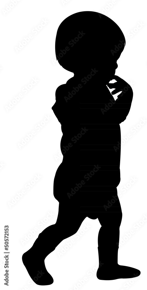 cute baby girl silhouette vector
