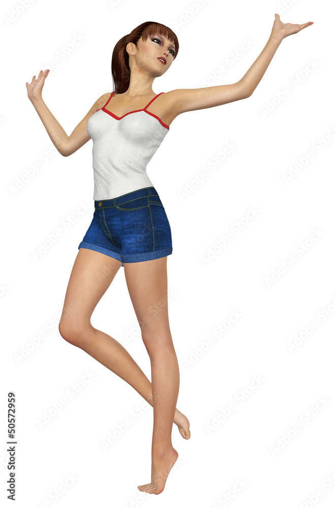 Woman in short jeans Woman in short jeans