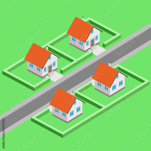 urban city development vector isometric view