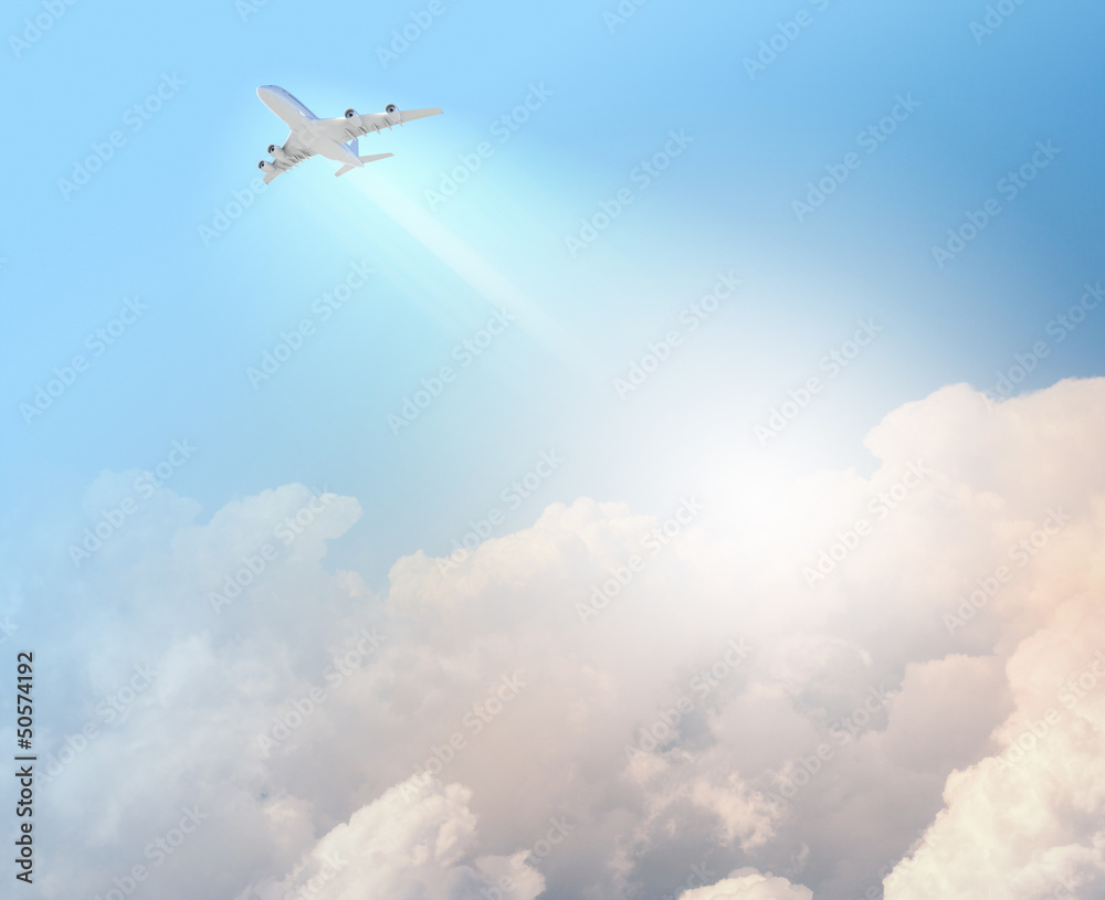 Image of airplane in sky Image of airplane in sky