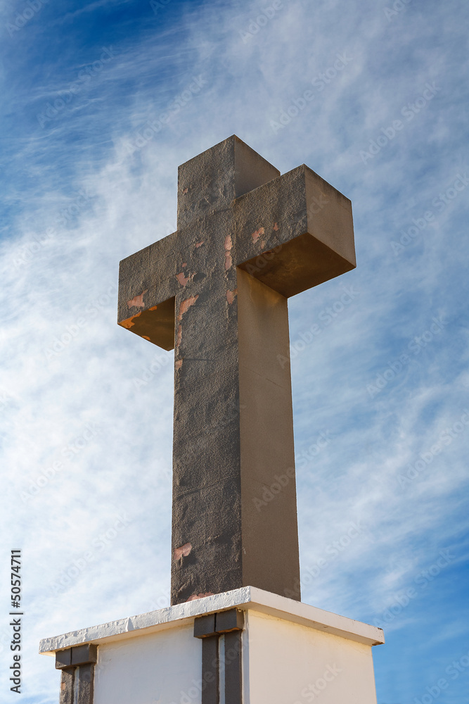 Stone cross in the cemetery