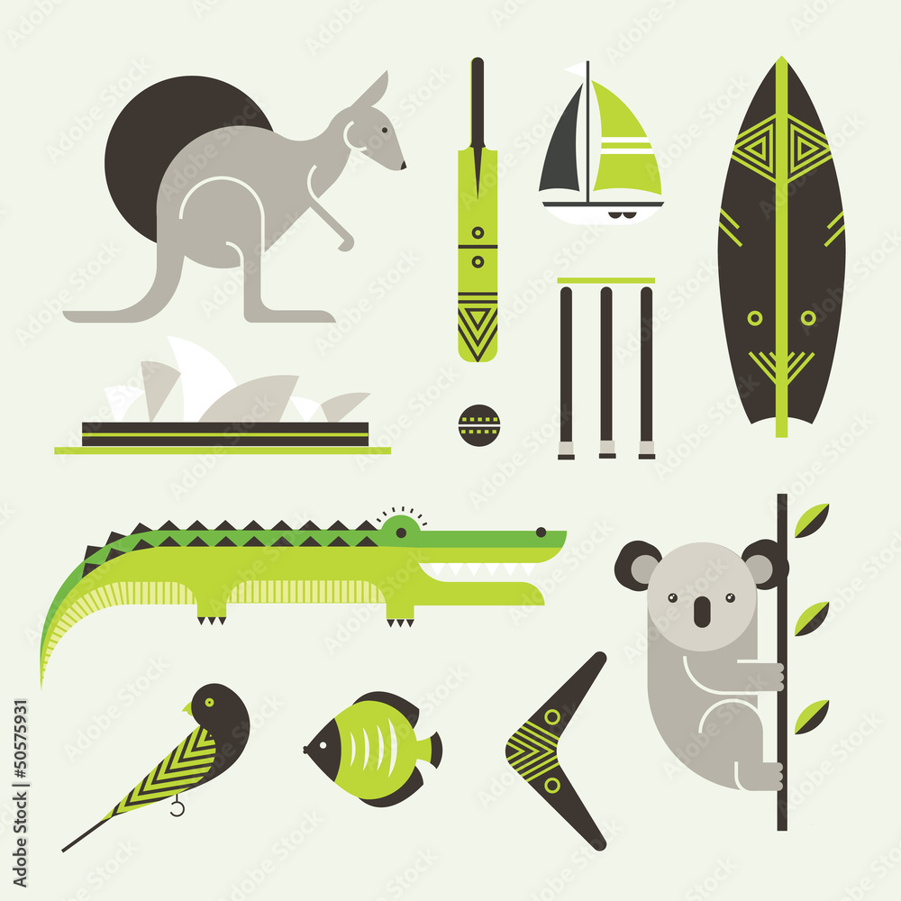 Fototapeta premium australia icons