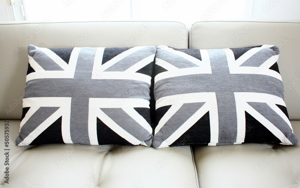 coussins noir et gris du drapeau anglais Stock Photo | Adobe Stock
