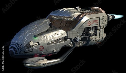 3D model of futuristic space ship in deep space travel © 3000ad