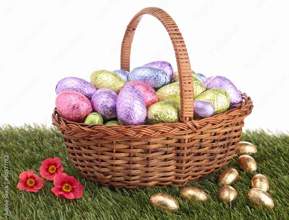 easter basket with egg