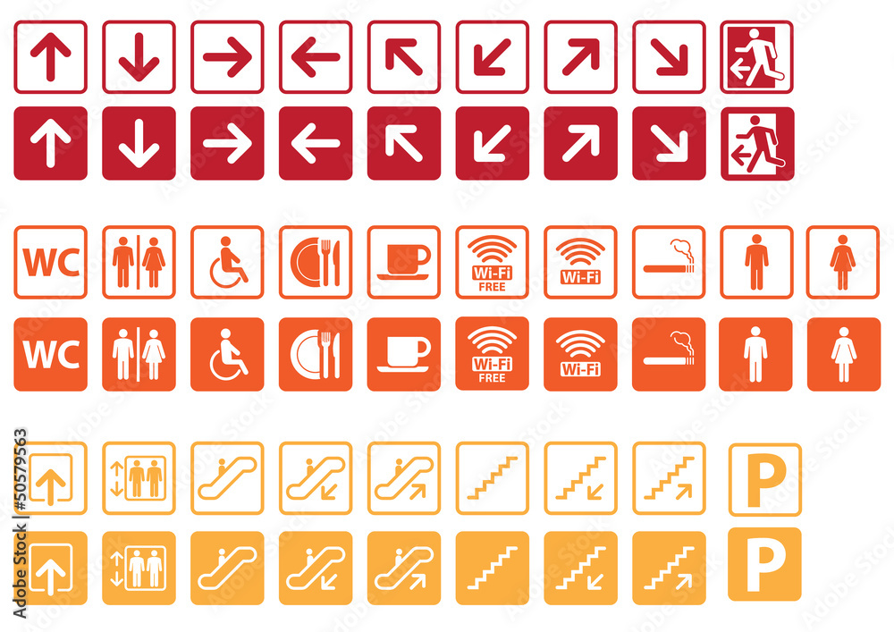 Navigation signs set