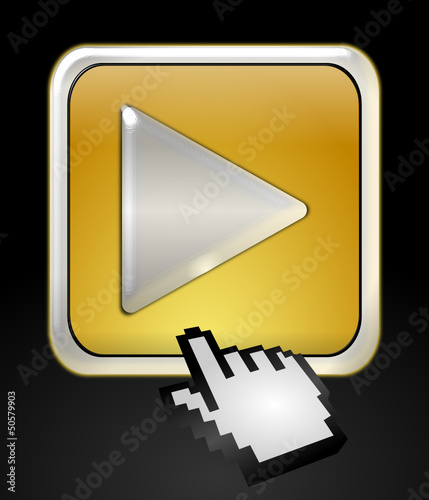 Play Button mit Cursor