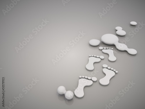 Footprint symbol in a stylish grey background