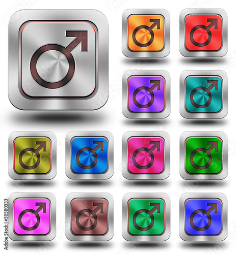 Male aluminum glossy icons, crazy colors