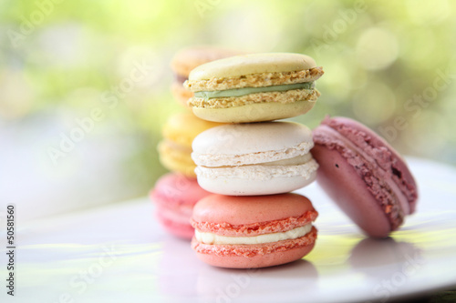 Fototapeta Naklejka Na Ścianę i Meble -  Colorful Macaron in close up