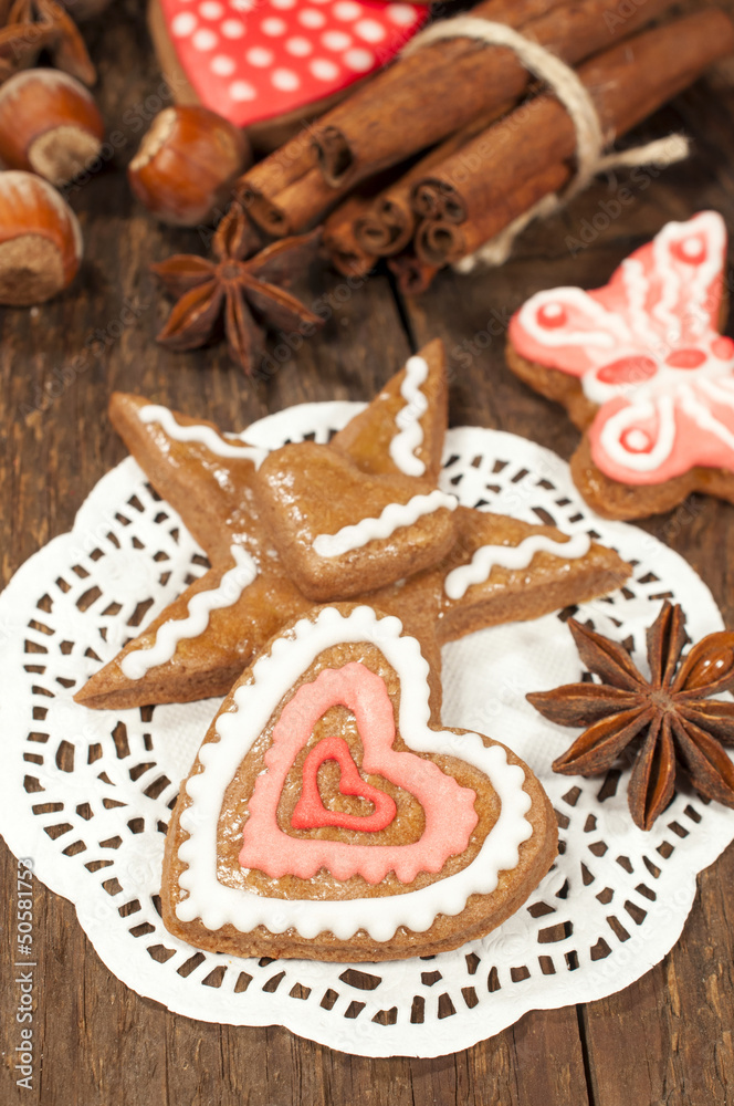 homemade cookies with cinnamon and nuts homemade cookies with cinnamon and nuts