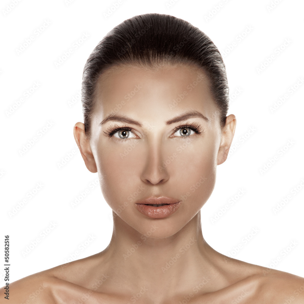 Beauty portrait of beautiful cheerful young fresh woman. Isolate Beauty portrait of beautiful cheerful young fresh woman. Isolate