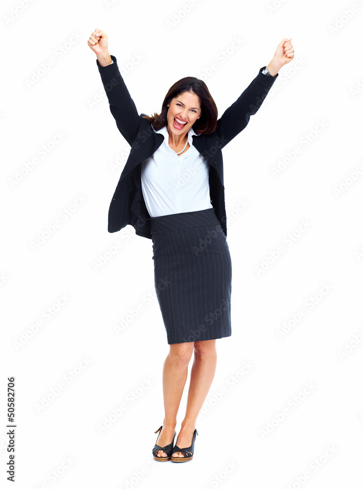 Happy successful business woman. Happy successful business woman.