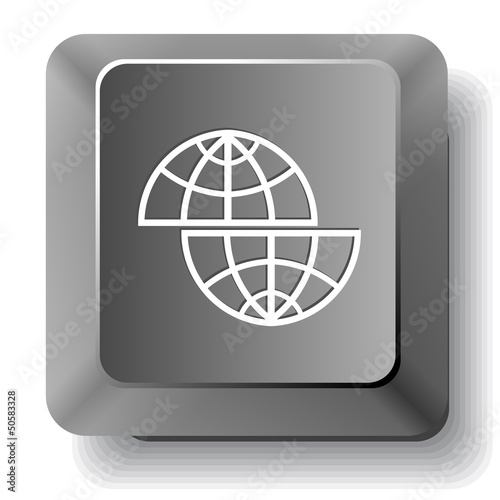 Shift globe. Vector computer key.