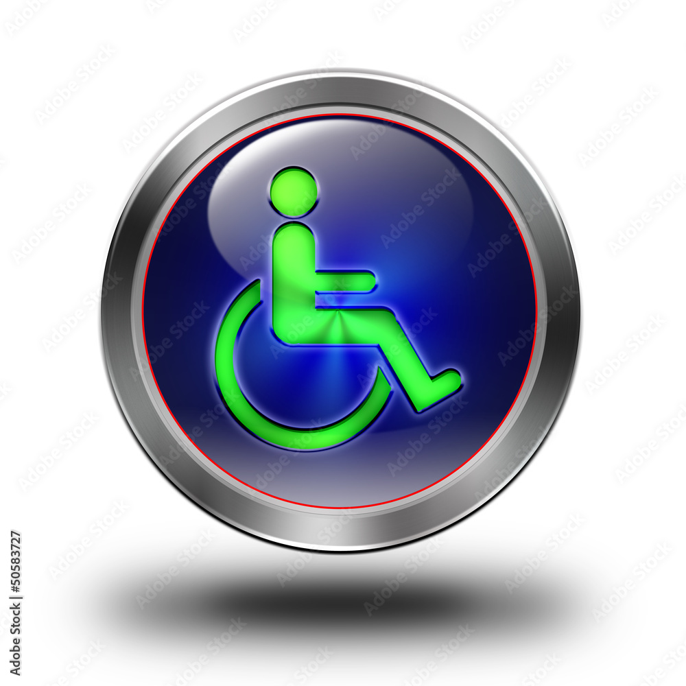 Accessibility glossy icon - obrazy, fototapety, plakaty 