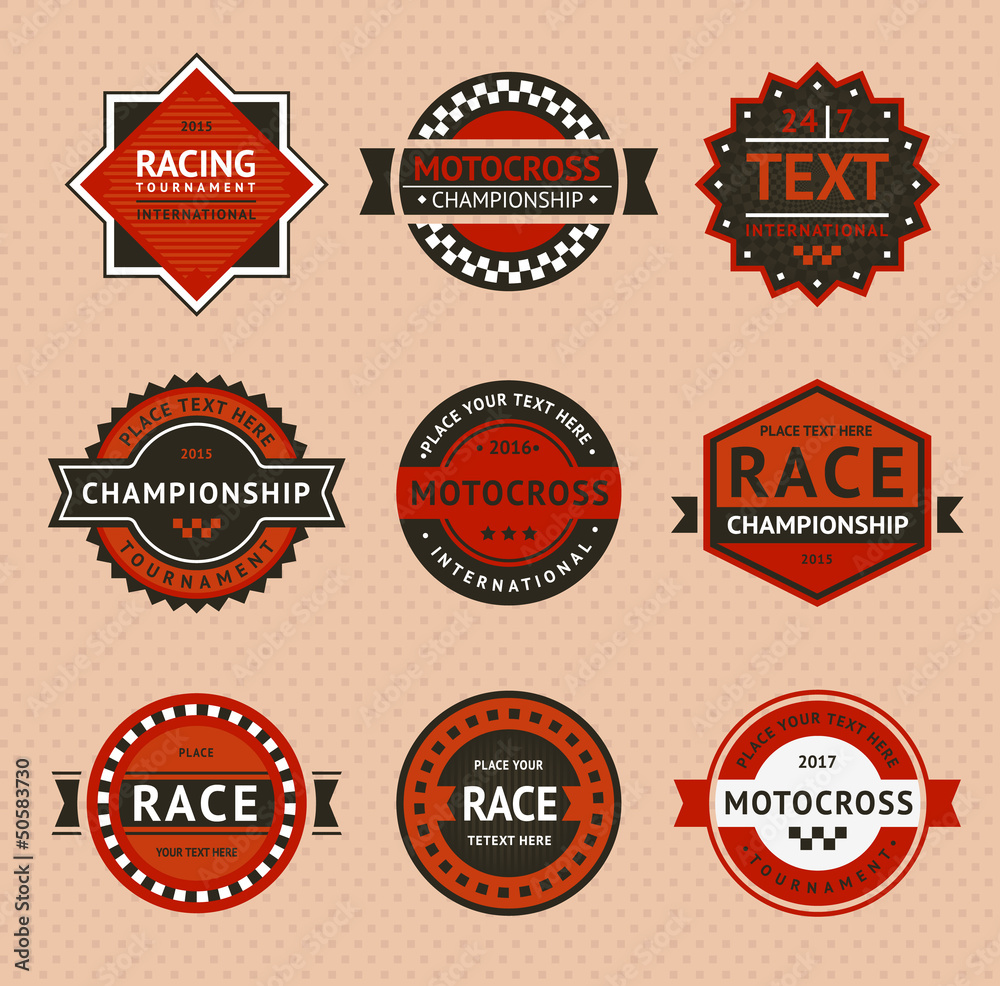 Racing badges - vintage style