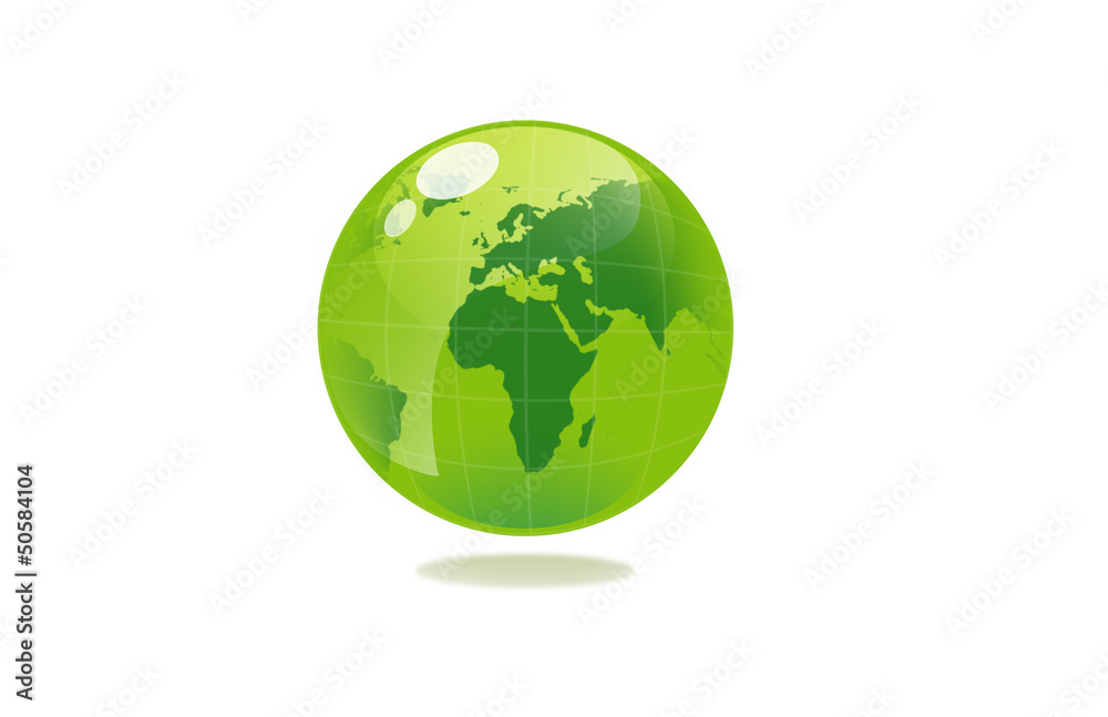 illustration of green sphere globe
