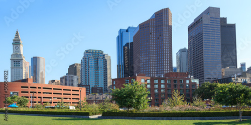 Skyline of the financial district of Boston
