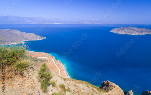 Bay view with blue lagoon on Crete  Greece