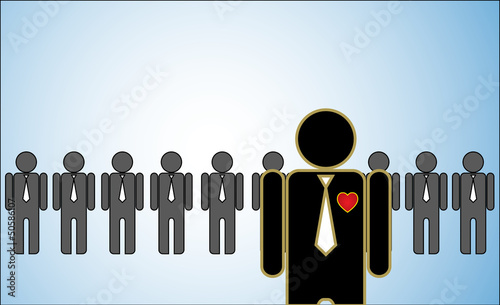 Leadership Concept : passionate leader leading followers