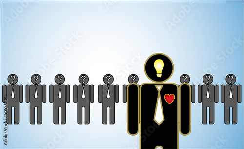 Leadership Concept : passionate leader leading followers