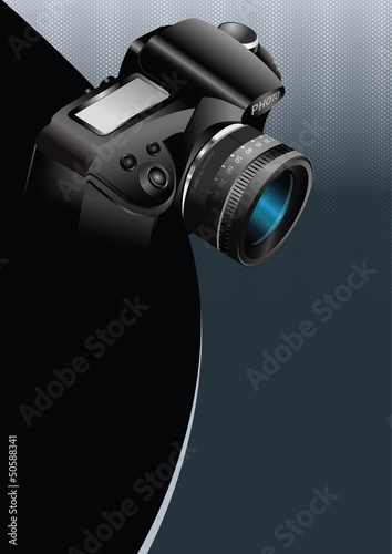 Vector background with DSLR camera