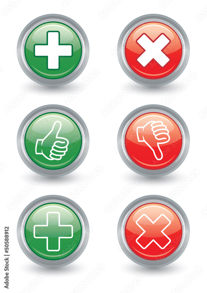 Thumbs up and down glossy web buttons Thumbs up and down glossy web buttons