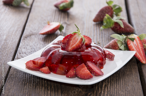 Portion of Strawberry Jello photo