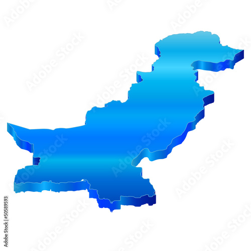 パキスタン　地図　３D