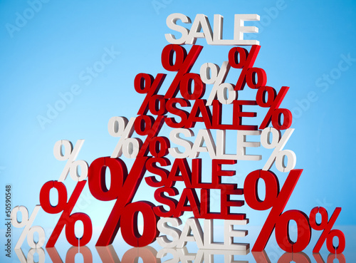 Sales or finance concept, Percent