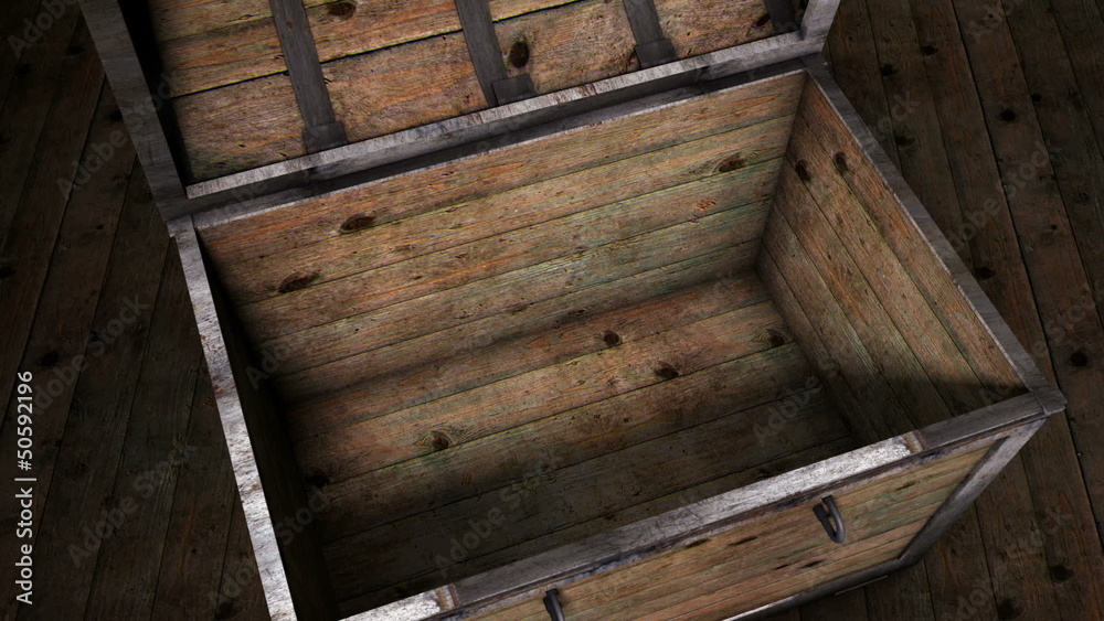 Treasure chest opened to reveal it is empty Treasure chest opened to reveal it is empty