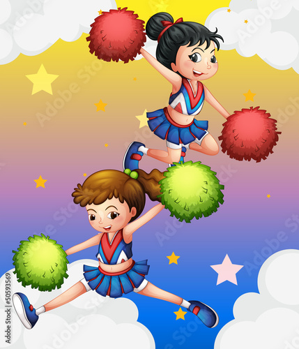 Two cheerdancers